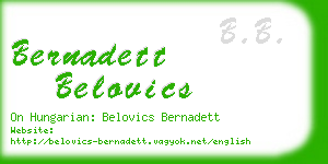 bernadett belovics business card